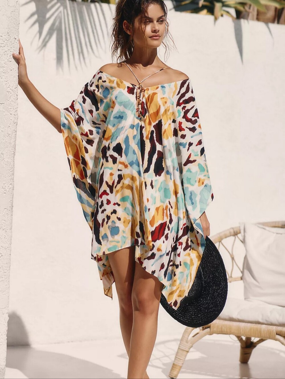 Anthropologie Printed Beach Mini Coverup Dress